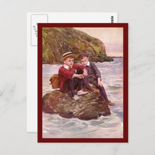 jongens op het Briefkaart Rock (Voorkant / Achterkant)