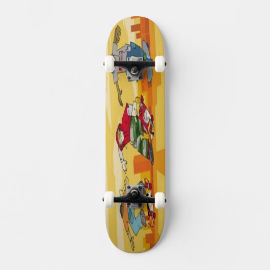 Jongens op skateboards - skateboard (Voorkant)
