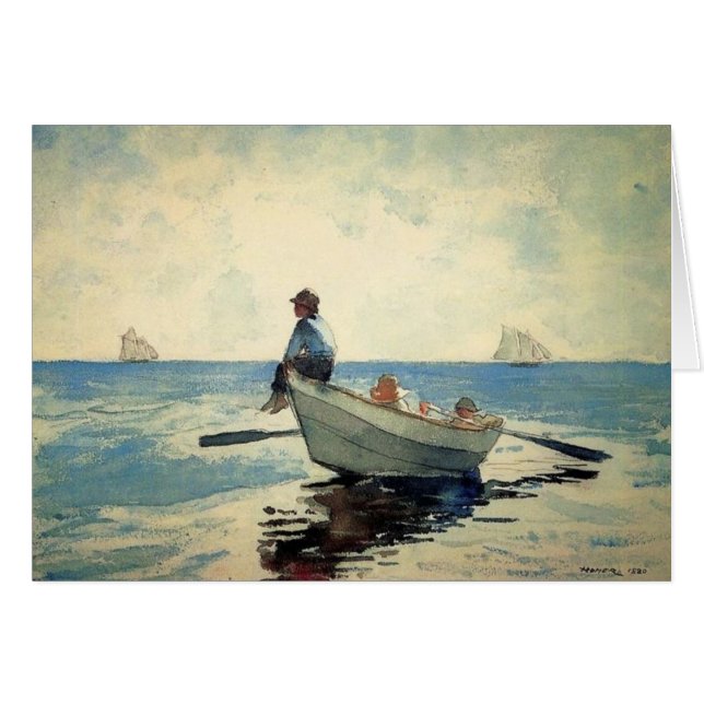 Jongens op Zee in een Dory (Voorkant Horizontaal)