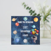 Jongens Outer Space 10e reis rond de verjaardag va Bedankkaart (Staand voorkant)