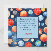 Jongens Outer Space 10e reis rond de verjaardag va Bedankkaart (Achterkant)