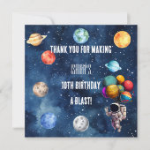 Jongens Outer Space 10e reis rond de verjaardag va Bedankkaart (Voorkant)