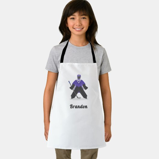 Jongens Paarse Ice Hockey Player & Name Winter Spo Schort (Insitu)