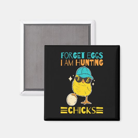 Jongens paasoutfit Vergeet eieren Ik ben op jacht  Magneet (Voorkant / Achterkant)
