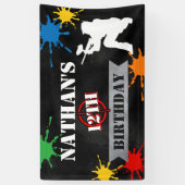 Jongens Paintball Sport Verjaardag Party Banner (Verticaal)