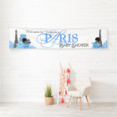 Jongens Paris Baby shower Banner (Insitu)