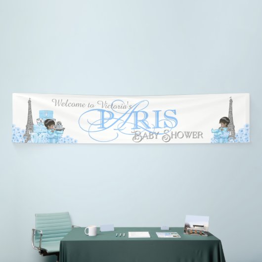Jongens Paris Baby shower Banner (Beurs)