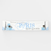 Jongens Paris Baby shower Banner (Horizontaal)