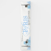 Jongens Paris Baby shower Banner (Verticaal)
