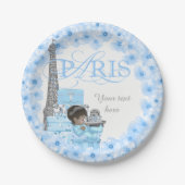 Jongens Paris Baby shower Papieren Borden Papieren Bordje (Voorkant)