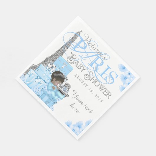 Jongens Paris Baby shower servetten (Hoek)