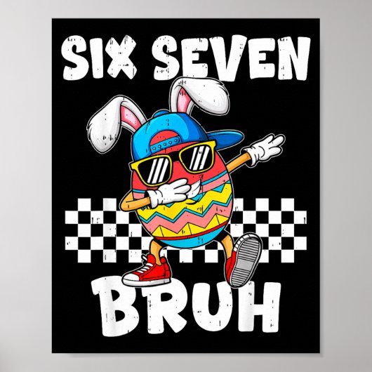 Jongens Pasen Grappige Dabbing Konijn Bruh Zes Zev Poster (Voorkant)
