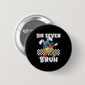 Jongens Pasen Grappige Dabbing Konijn Bruh Zes Zev Ronde Button 5,7 Cm (Voorkant /achterkant)