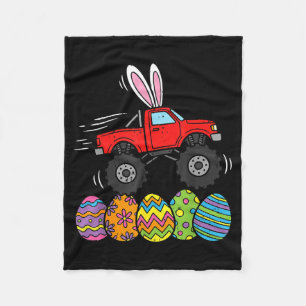 Jongens Pasen Monster Truck Gelukkige Pasen Eieren Fleece Deken