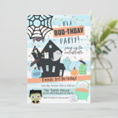 Jongens Pastel Halloween Feest Verjaardag Kaart (Staand voorkant)