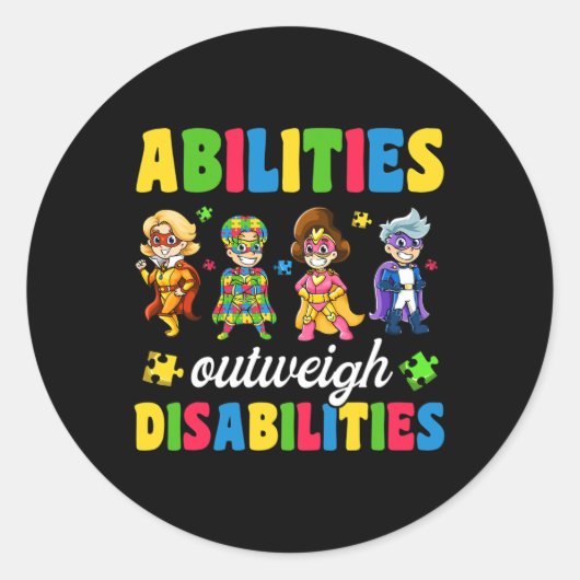 Jongens Peuter Autisme Disabilities Awareness Ronde Sticker (Voorkant)
