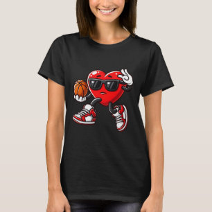 Jongens Peuter Schattige Hart Spelen Basketbal Val T-shirt