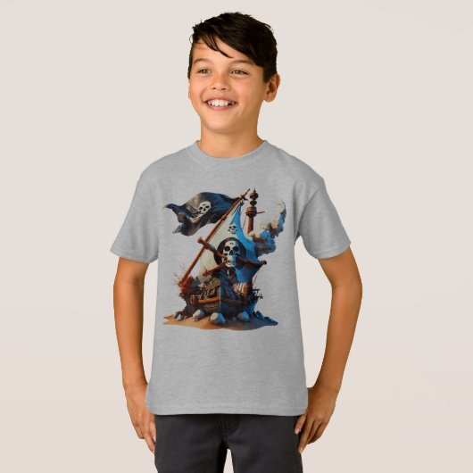 Jongens Pirate Ship T-shirt (Voorkant volledig)