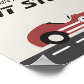 Jongens Pit Stop Rode Race Auto Verjaardagsfeest Poster (Hoek)