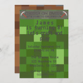 Jongens Pixel Gamer Verjaardagsfeestje Kaart (Voorkant / Achterkant)