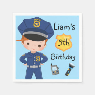 Jongens Politieagent Cop Verjaardagsfeestje Servet