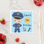 Jongens Politieagent Cop Verjaardagsfeestje Servet (Insitu)