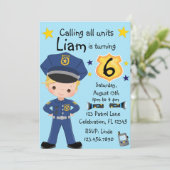Jongens Politieagent Verjaardag Kaart (Staand voorkant)