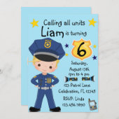 Jongens Politieagent Verjaardag Kaart (Voorkant / Achterkant)