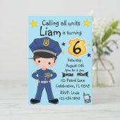 Jongens Politieagent Verjaardag Kaart (Staand voorkant)