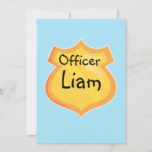 Jongens Politieagent Verjaardag Kaart (Achterkant)