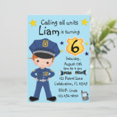 Jongens Politieagent Verjaardag Kaart (Staand voorkant)
