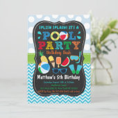 Jongens Pool Ice Cream Birthday Kaart (Staand voorkant)