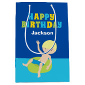 Jongens Pool Party Custom Kids Verjaardag Medium Cadeauzakje (Voorkant)