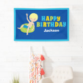 Jongens Pool Party Custom Kids Verjaardag Spandoek (Insitu)