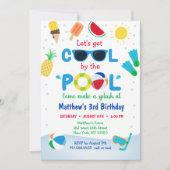 Jongens Pool Party Laten we Koel Birthday halen Kaart (Voorkant)