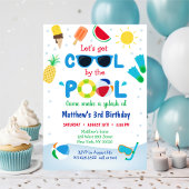 Jongens Pool Party Laten we Koel Birthday halen Kaart