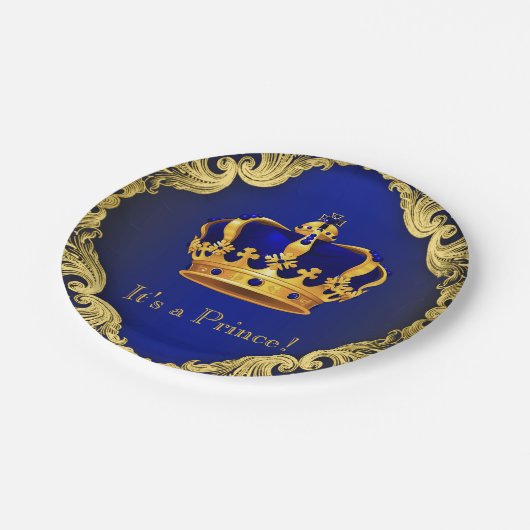 Jongens Prince Baby shower Papieren Borden Papieren Bordje (Gekanteld)