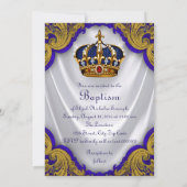 Jongens Prins Doop Royal Blue Gold Ruby Crown Kaart (Achterkant)