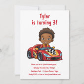 Jongens Race Auto Kids Verjaardagsfeest Kaart (Voorkant)