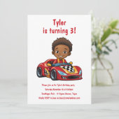 Jongens Race Auto Kids Verjaardagsfeest Kaart (Staand voorkant)