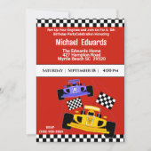 Jongens Race Auto Verjaardag Uitnodigingen (Voorkant)