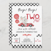 Jongens Red Racing Auto Olifant Twee Snelle 2e Ver Kaart (Voorkant / Achterkant)