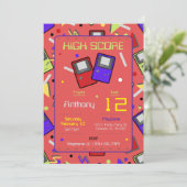 Jongens Red Retro Gaming Verjaardag Kaart (Staand voorkant)