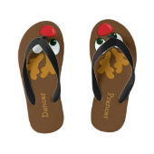 Jongens Rendier Gepersonaliseerde Kerstmis in Juli Kinder Teenslippers (Voetbed)