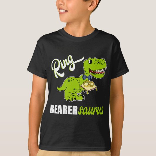 Jongens Ring Bearer Dinosaurus Rex Bruiloft Cadeau T-shirt (Voorkant)