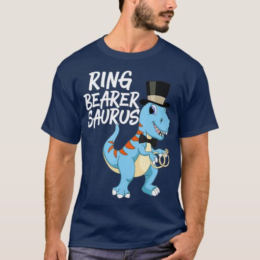Jongens Ring Bearer Dinosaurus Rex Bruiloft Cadeau T-shirt (Voorkant)