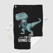Jongens Ring Bearer T-Rex Dinosaur Wedding Party G Golfhanddoek (Insitu)