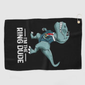 Jongens Ring Bearer T-Rex Dinosaur Wedding Party G Golfhanddoek (Horizontaal)