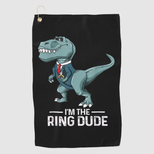 Jongens Ring Bearer T-Rex Dinosaur Wedding Party G Golfhanddoek (Voorkant)