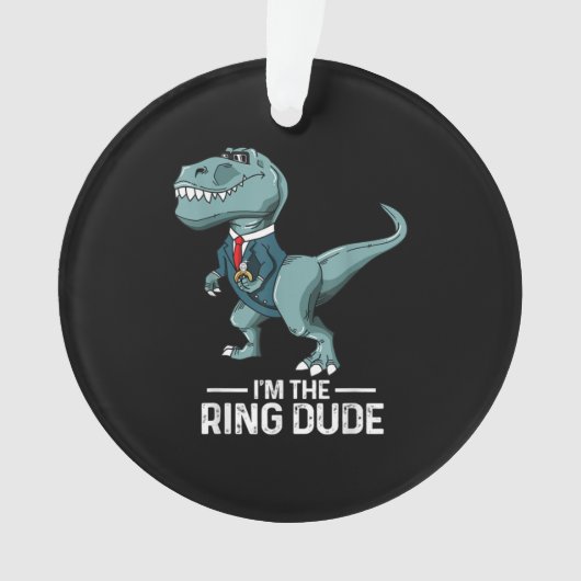 Jongens Ring Bearer T-Rex Dinosaur Wedding Party G Ornament (voorkant)